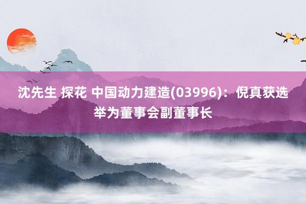 沈先生 探花 中国动力建造(03996)：倪真获选举为董事会副董事长